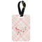 Modern Plaid & Floral Metal Luggage Tag w/ Name or Text