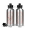 Modern Plaid & Floral Aluminum Water Bottle - Front and Back