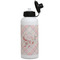 Modern Plaid & Floral Aluminum Water Bottle - White Front