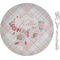 Modern Plaid & Floral 8" Glass Appetizer / Dessert Plates - Single or Set (Personalized)