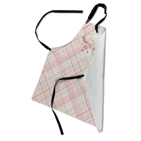 Modern Plaid & Floral Apron - Folded