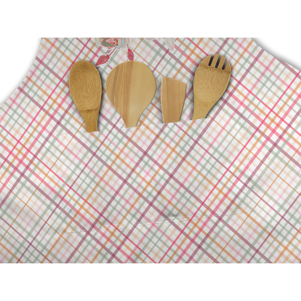 Modern Plaid & Floral Apron - Pocket Detail with Props