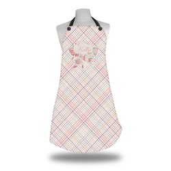 Modern Plaid & Floral Apron w/ Name or Text