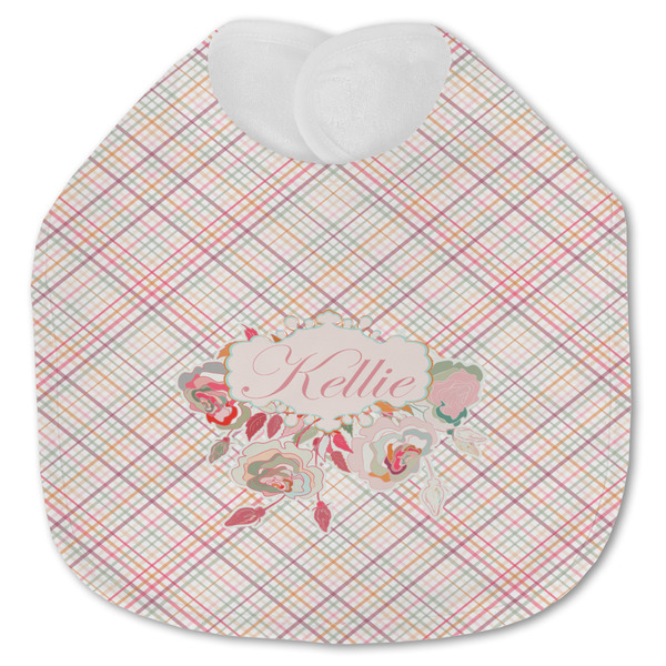 Modern Plaid & Floral Baby Bib - AFT closed