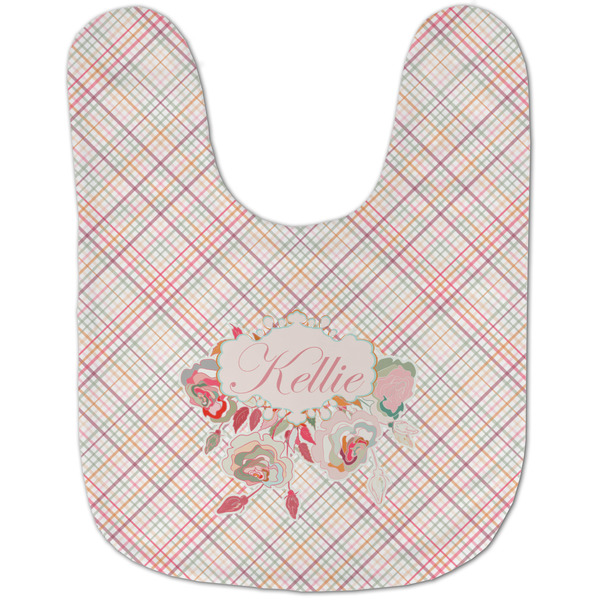Modern Plaid & Floral Baby Bib - AFT flat