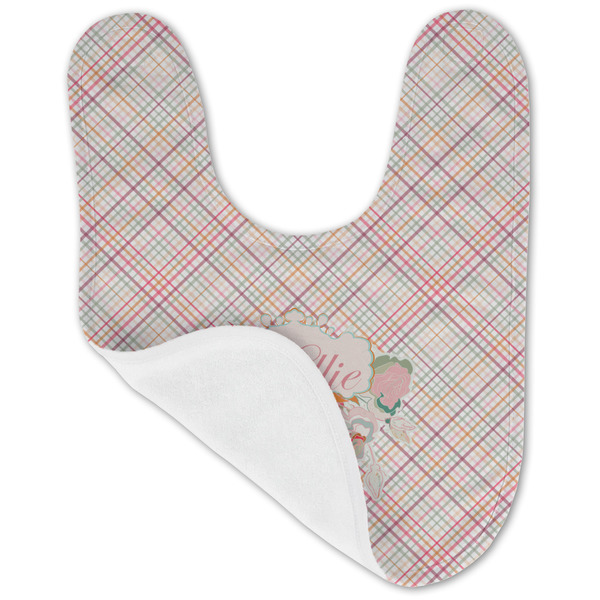 Modern Plaid & Floral Baby Bib - AFT folded