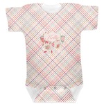 Modern Plaid & Floral Baby Bodysuit (Personalized)