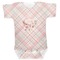 Modern Plaid & Floral Baby Bodysuit 3-6 (Personalized)