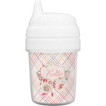 Modern Plaid & Floral Baby Sippy Cup (Personalized)