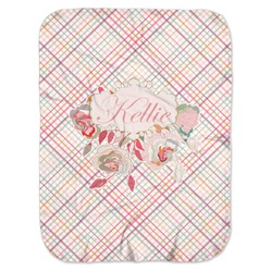 Modern Plaid & Floral Baby Swaddling Blanket (Personalized)