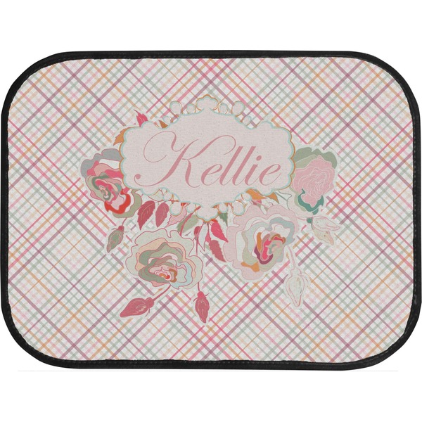 Modern Plaid & Floral Back Seat Car Mat