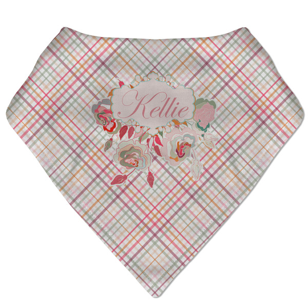 Custom Modern Plaid & Floral Bandana Bib (Personalized)