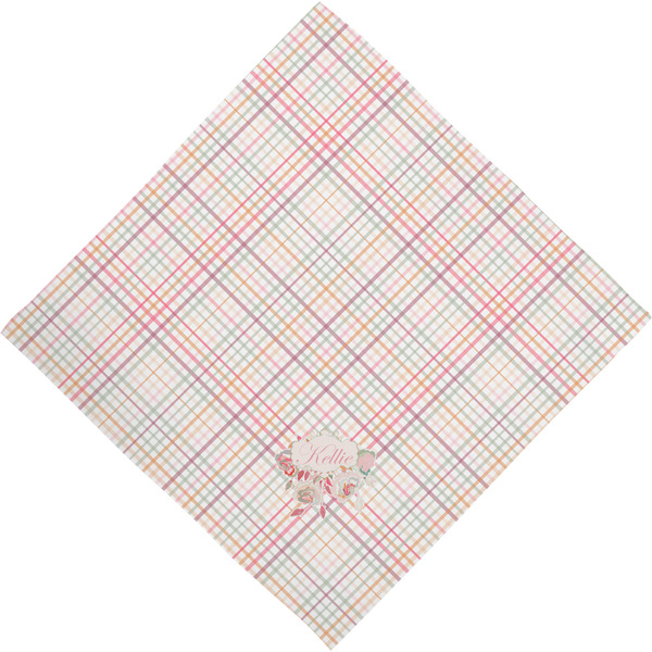 Modern Plaid & Floral Bandana - Full View