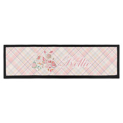 Modern Plaid & Floral Bar Mat - Large (Personalized)