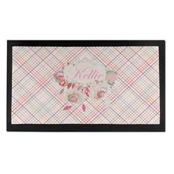 Modern Plaid & Floral Bar Mat - Small (Personalized)