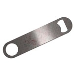 Modern Plaid & Floral Bar Bottle Opener - Silver w/ Name or Text