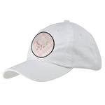 Modern Plaid & Floral Baseball Cap - White (Personalized)