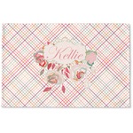 Modern Plaid & Floral Woven Mat (Personalized)