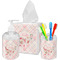 Modern Plaid & Floral Acrylic Bathroom Accessories Set w/ Name or Text