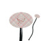 Modern Plaid & Floral Black Plastic 7" Stir Stick - Oval - Closeup