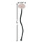 Modern Plaid & Floral Black Plastic 7" Stir Stick - Oval - Dimensions