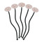 Modern Plaid & Floral Black Plastic 7" Stir Stick - Oval - Fan
