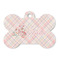 Modern Plaid & Floral Bone Shaped Dog ID Tag (Personalized)