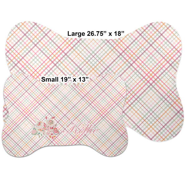 Modern Plaid & Floral Bone Shaped Mat Comparison