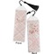 Modern Plaid & Floral Bookmark with tassel - Front and Back