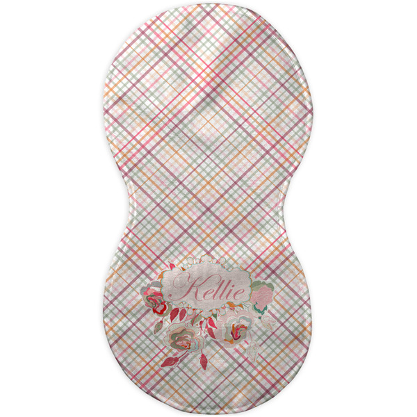 Modern Plaid & Floral Burp Peanut Shaped Flat