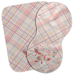 Modern Plaid & Floral Burp Cloth (Personalized)