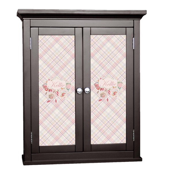 Custom Modern Plaid & Floral Cabinet Decal - Medium (Personalized)