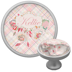 Modern Plaid & Floral Cabinet Knob (Personalized)