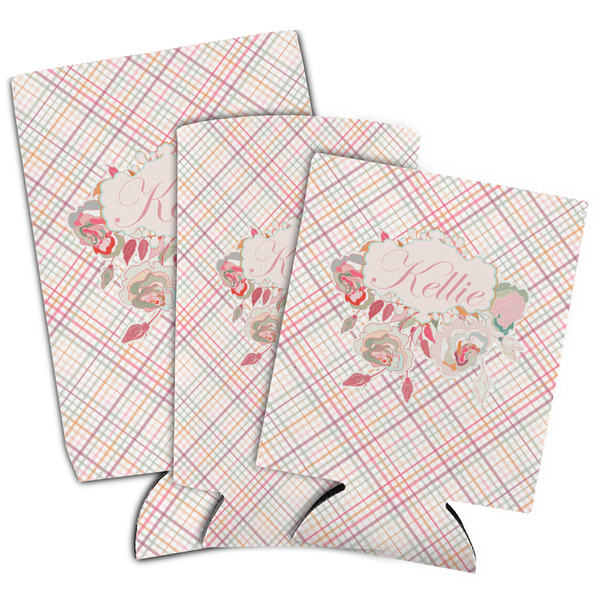 Modern Plaid & Floral Can Coolers - PARENT/MAIN