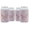 Modern Plaid & Floral Can Cooler (12 oz) - Set of 4 w/ Name or Text