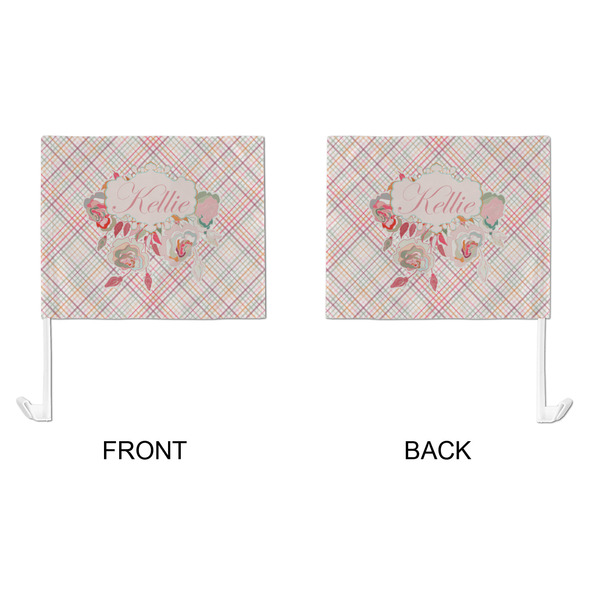 Modern Plaid & Floral Car Flag - Large - APPROVAL