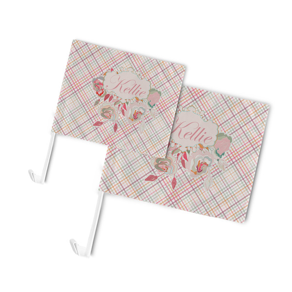Modern Plaid & Floral Car Flags - PARENT MAIN (both sizes)