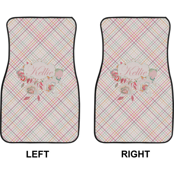 Modern Plaid & Floral Car Mat Front - Approval