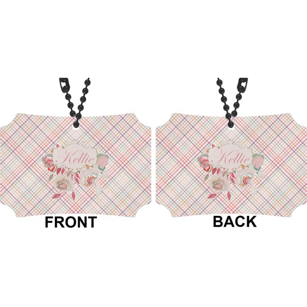 Modern Plaid & Floral Car Ornament - Berlin (Approval)