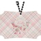 Modern Plaid & Floral Rear View Mirror Ornament (Personalized)