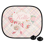 Modern Plaid & Floral Car Side Window Sun Shade (Personalized)