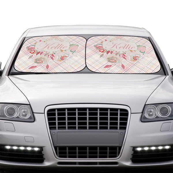 Modern Plaid & Floral Car Sun Shades - IN CONTEXT