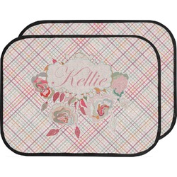 Modern Plaid & Floral Car Floor Mats (Back Seat) (Personalized)