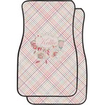 Modern Plaid & Floral Car Floor Mats (Front Seat) (Personalized)