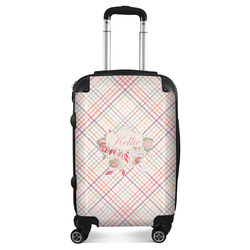 Modern Plaid & Floral Suitcase (Personalized)