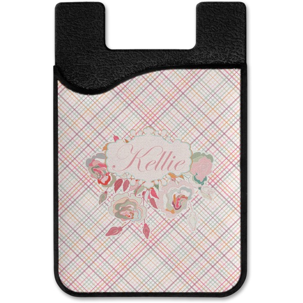 Modern Plaid & Floral Cell Phone Credit Card Holder