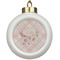 Modern Plaid & Floral Ceramic Ball Ornament (Personalized)