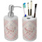 Modern Plaid & Floral Ceramic Bathroom Accessories