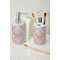Modern Plaid & Floral Ceramic Bathroom Accessories - LIFESTYLE (toothbrush holder & soap dispenser)