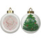 Modern Plaid & Floral Ceramic Christmas Ornament - X-Mas Tree (APPROVAL)